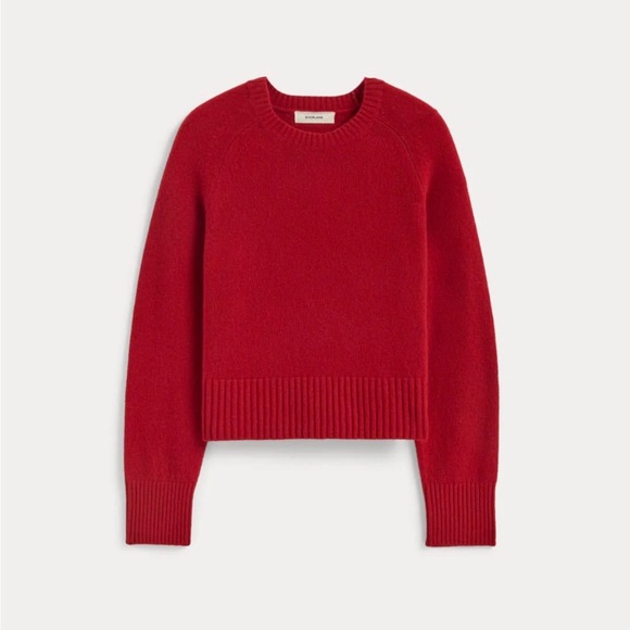 Everlane Sweaters - Everlane The Boxy Cashmere Crew in Berry Red Size Medium